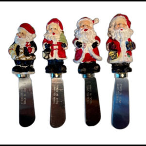 Vintage Christmas Cheese Butter Jam Spreader 4  Santa Christmas